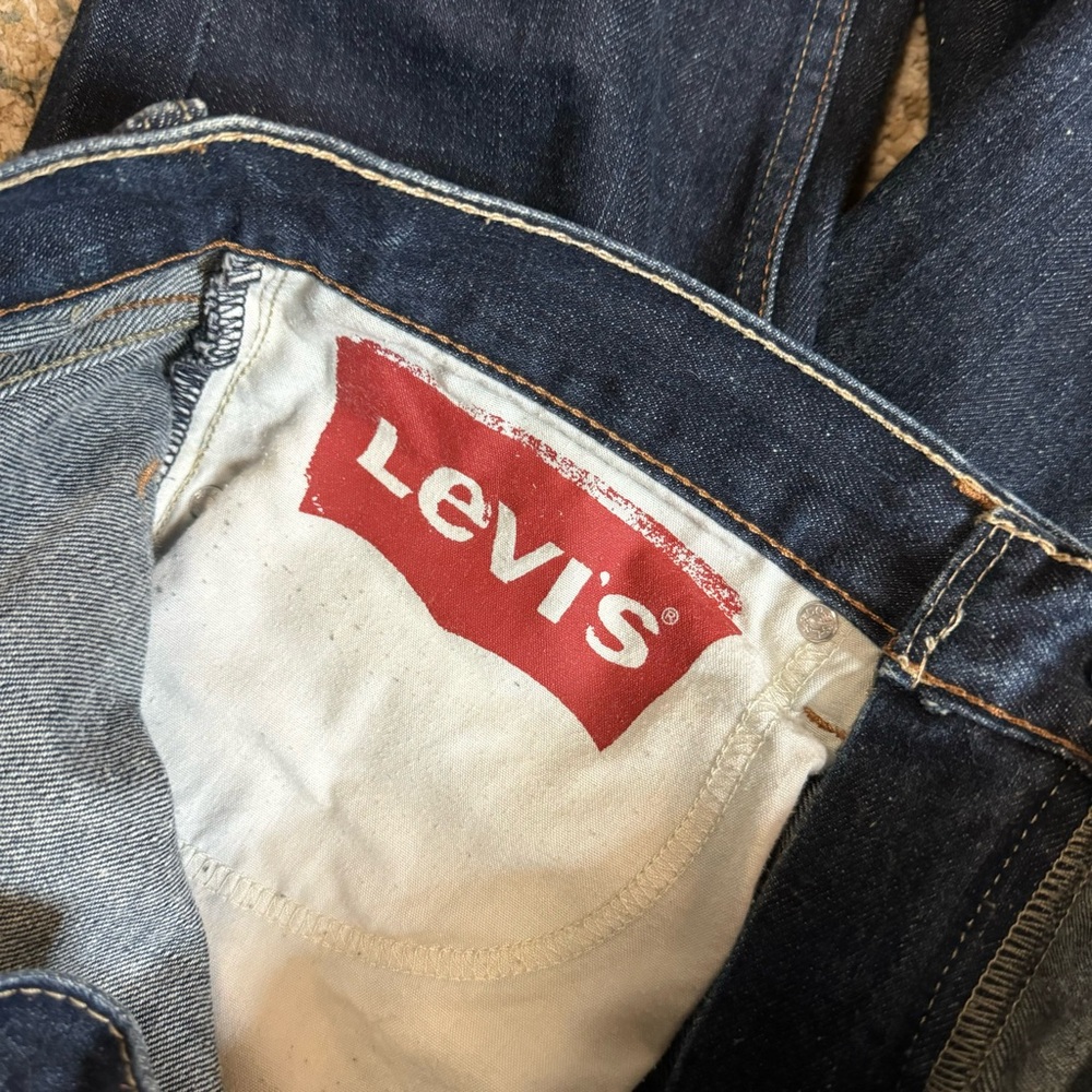 Levis 513 Slim Straight Dark Wash American Stretch Denim Jeans Size 31x32 - Picture 3 of 11